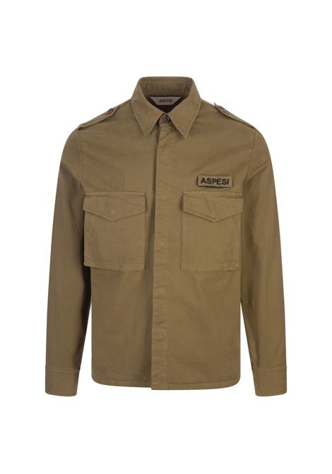 Lichen Cotton Gabardine Military Shirt ASPESI | CE10-A26285117