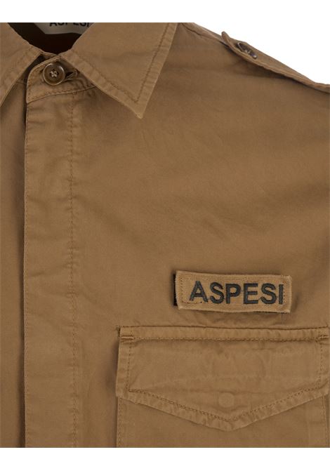 Light Brown Cotton Gabardine Military Shirt ASPESI | CE10-A26285321