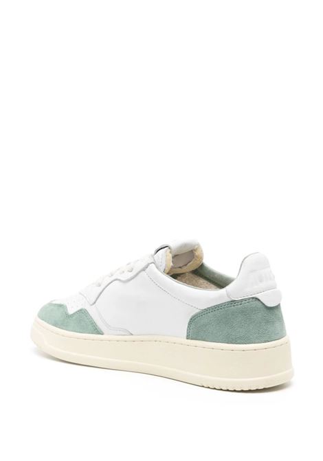Medalist Low Sneakers In Green Suede and White Leather AUTRY | AULMGS29