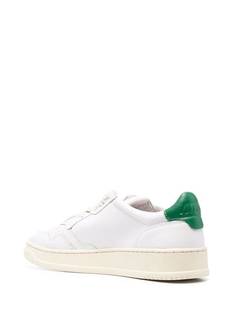 Medalist Low Sneakers In White And Green Leather AUTRY | AULMLL20
