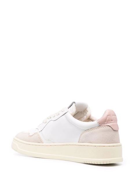 Sneakers Medalist Low In Suede e Pelle Bianca e Rosa AUTRY | AULWLS37