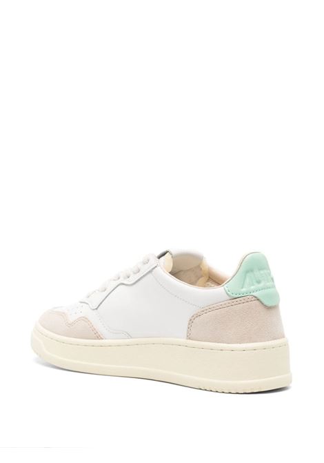 Medalist Low Sneakers In White and Aqua Green Suede and Leather AUTRY | AULWLS67