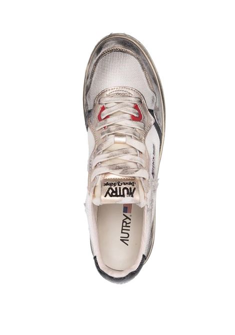 Super Vintage Medalist Low Sneakers In White and Gold Mesh and Suede AUTRY | AVLMMS09