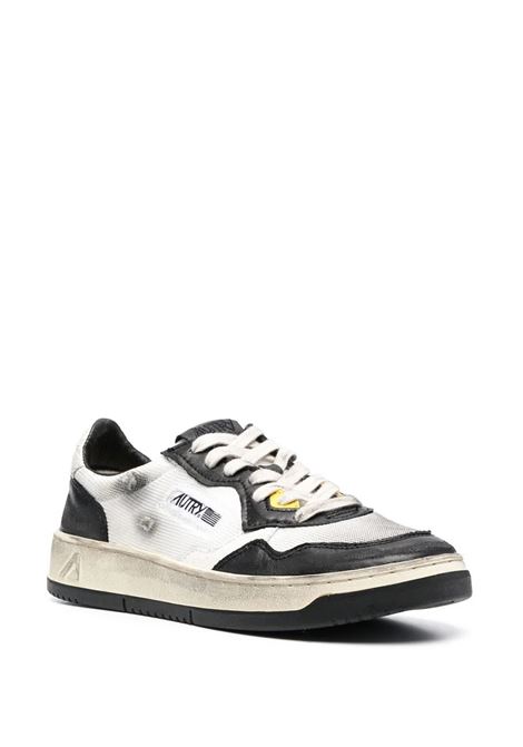 Sneakers Medalist Low Super Vintage In Mesh e Suede Bianco e Argento AUTRY | AVLMMS10