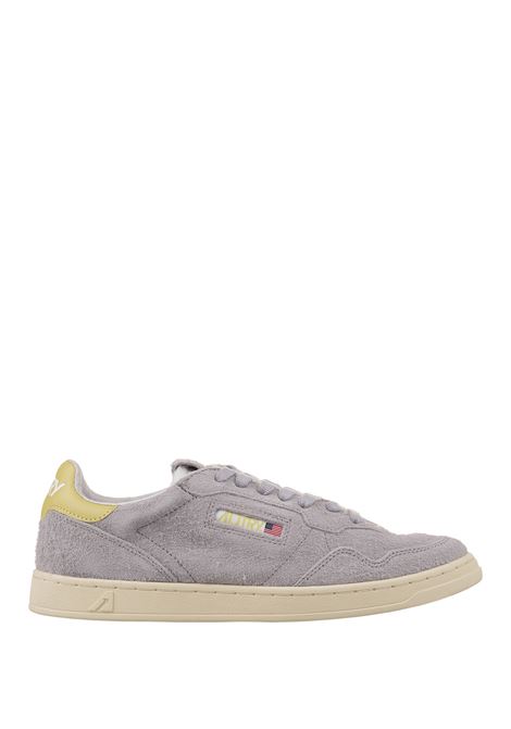 Medalist Flat Sneakers In Grey and Yellow Suede AUTRY | FLLMUL11