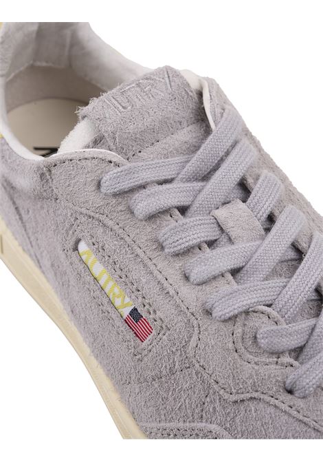 Medalist Flat Sneakers In Grey and Yellow Suede AUTRY | FLLMUL11