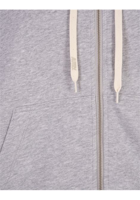 Grey Cotton Zip-Up Hoodie AUTRY | HOPM574M