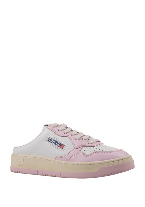 White And Pink Medalist Mule Sneakers AUTRY | MULWWB37