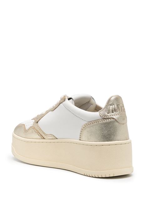 White and Gold Medalist Platform Low Sneakers AUTRY | PTLWWB16
