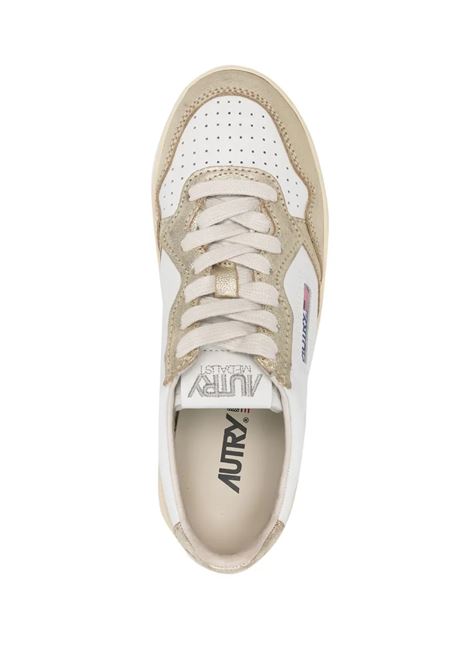 White and Gold Medalist Platform Low Sneakers AUTRY | PTLWWB16