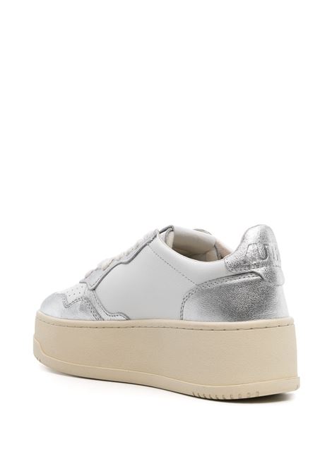 White and Silver Medalist Platform Low Sneakers AUTRY | PTLWWB18
