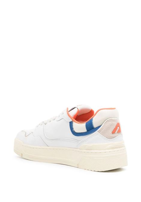 CLC Sneakers In White, Blue And Orange Leather AUTRY | ROLMMM21