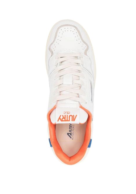 Sneakers CLC In Pelle Bianca, Blu e Arancioni AUTRY | ROLMMM21