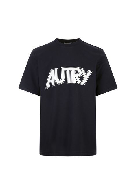 Navy Blue T-Shirt With White Logo AUTRY | TSPM504B