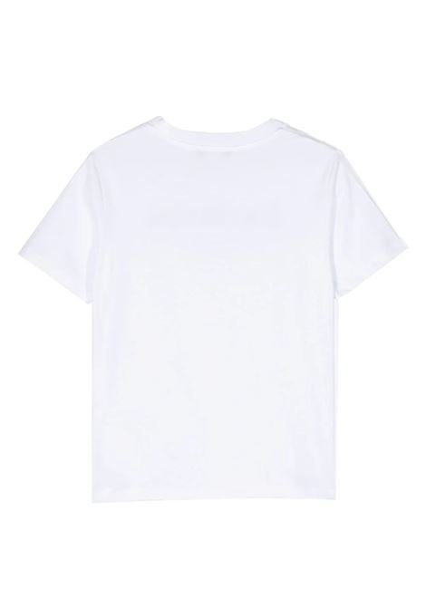 T-Shirt Bianca Con Stampa Logo 3D BALMAIN KIDS | BT8Q71-Z0116100NE