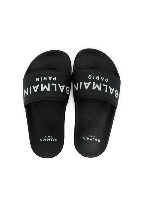 Black Slippers With Logo BALMAIN KIDS | BU0R66-Z1451930NE