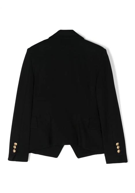 Black Double-Breasted Blazer With Gold Buttons BALMAIN KIDS | BU2C14-J0371930OR