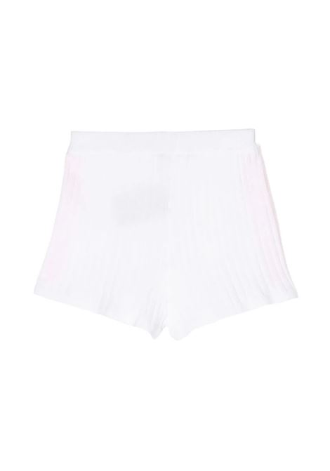 Ribbed Knit Shorts With Jacquard Logo Motif BALMAIN KIDS | BU6D49-X0157100FU