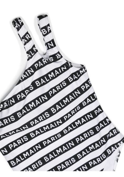 One-Piece Swimwear With Printed Logo Ribbons BALMAIN KIDS | BUCA5D-J0421100NE