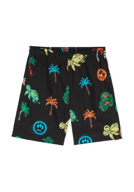Black Shorts With All-Over Print BARROW KIDS | S4BKJUBE024110