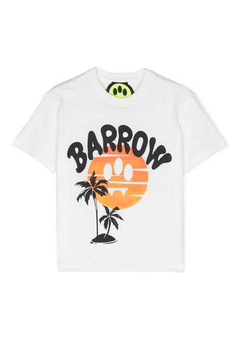 T-Shirt Bianca Con Logo e Grafica Palm BARROW KIDS | S4BKJUTH006002