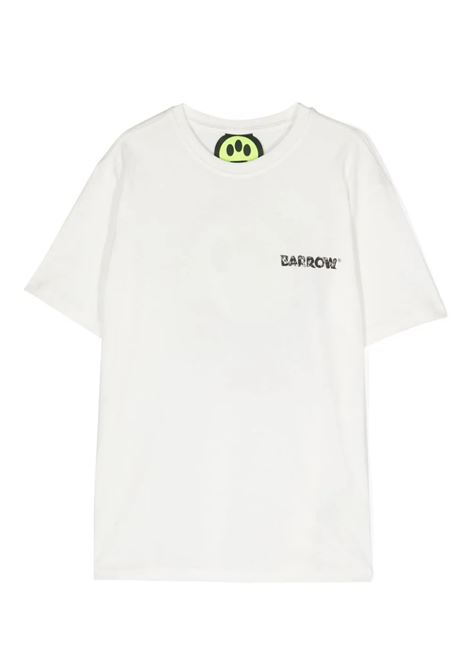 T-Shirt Bianca Con Logo e Grafica BARROW KIDS | S4BKJUTH022002