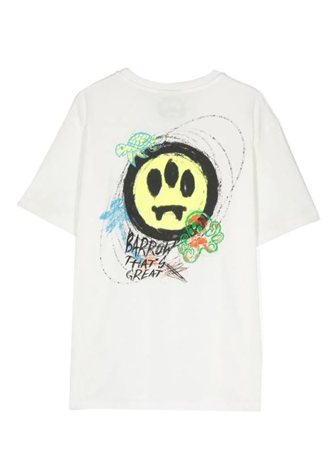 White T-Shirt With Logo and Graphics BARROW KIDS | S4BKJUTH022002