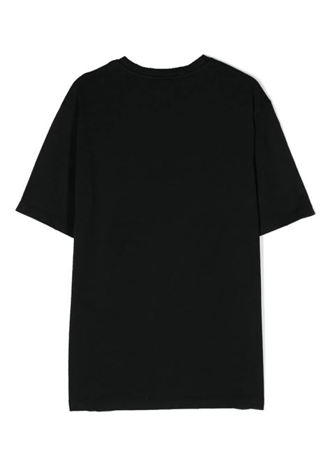Black T-Shirt With Graffiti Logo On Crew Neck BARROW KIDS | S4BKJUTH028110