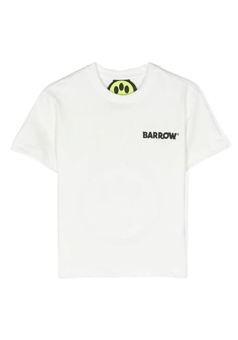 T-Shirt Bianca Con Logo Su Fronte e Retro BARROW KIDS | S4BKJUTH096002