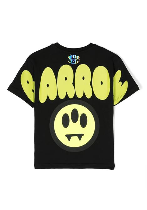 T-Shirt Nera Con Logo Su Fronte e Retro BARROW KIDS | S4BKJUTH096110