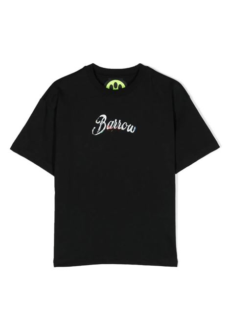 T-Shirt Nera Con Logo Lettering BARROW KIDS | T-Shirts | S4BKJUTH115110