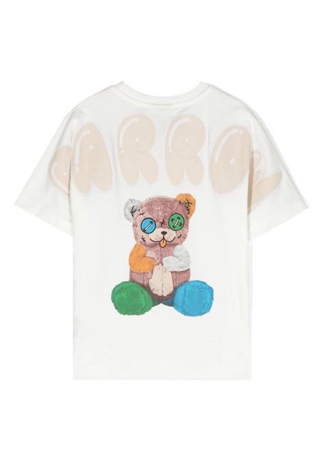 White T-Shirt With Barrow Teddy Print BARROW KIDS | S4BKJUTH116002