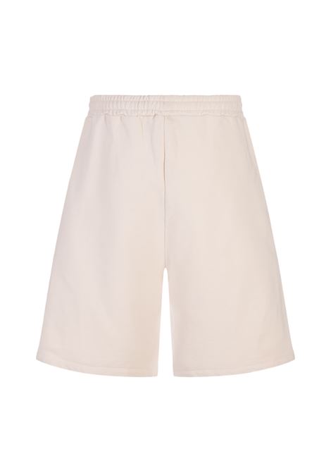 Taupe Bermuda Shorts With Lettering Prints. BARROW | S4BWUABE054BW009