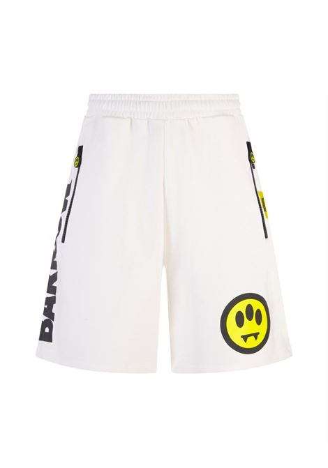 White Bermuda Shorts With Contrast Lettering Logo BARROW | S4BWUABE139002