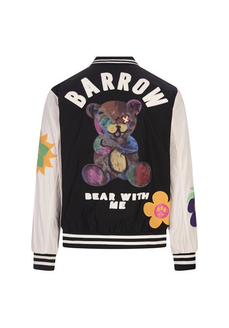 Black College Bomber Jacket With Applications BARROW | S4BWUABO065110
