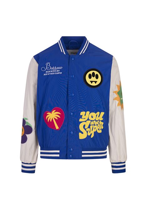 Blue College Bomber Jacket With Applications BARROW | S4BWUABO065BW013