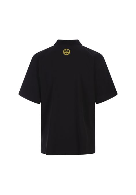 Black Polo Shirt With Logo and Smile BARROW | S4BWUAPO072110