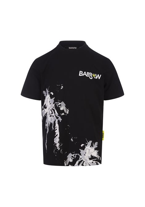 Black T-Shirt With 3D Palm Tree Print BARROW | S4BWUATH034110