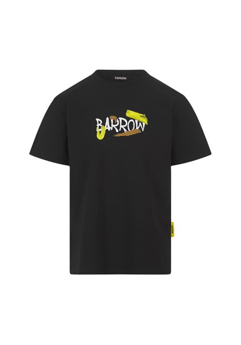 T-Shirt Nera Con Lettering e Stampa Grafica BARROW | S4BWUATH043110