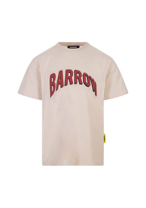 T-Shirt Tortora Con Stampa Fronte e Retro BARROW | T-Shirts | S4BWUATH087BW009