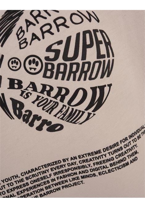 T-Shirt Tortora Con Stampa Fronte e Retro BARROW | S4BWUATH087BW009