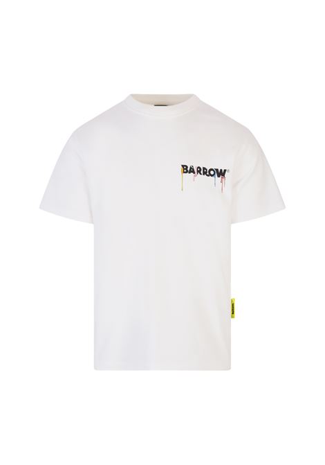 White T-Shirt With Barrow Spots Print BARROW | S4BWUATH090002