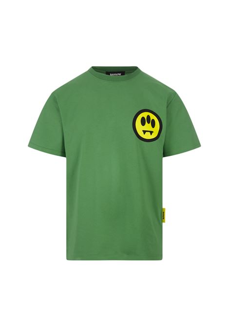 Green T-Shirt With Logo and Lettering Front and Back BARROW | S4BWUATH137BW012