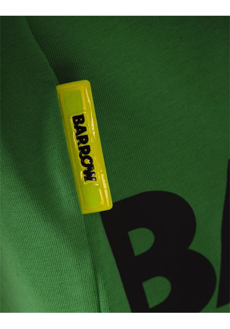 Green T-Shirt With Logo and Lettering Front and Back BARROW | S4BWUATH137BW012