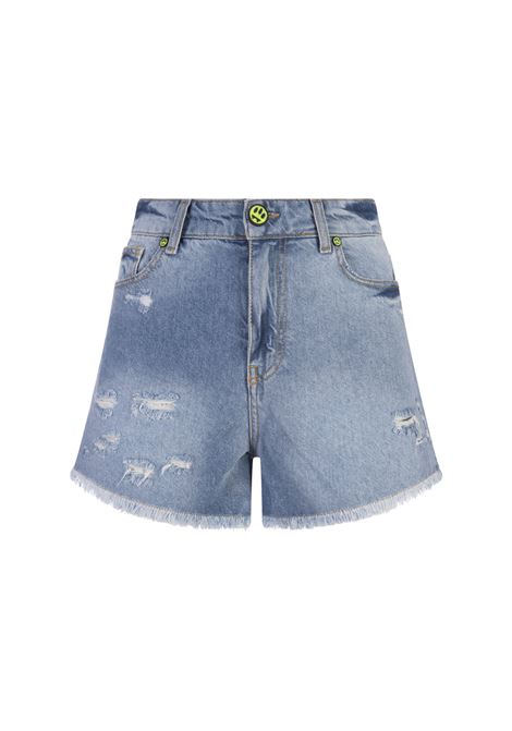 Medium Blue Denim Shorts With Back Logo BARROW | S4BWWOSH121126