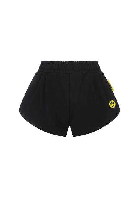 Black Crop Shorts With Smile Patch BARROW | S4BWWOSH135110