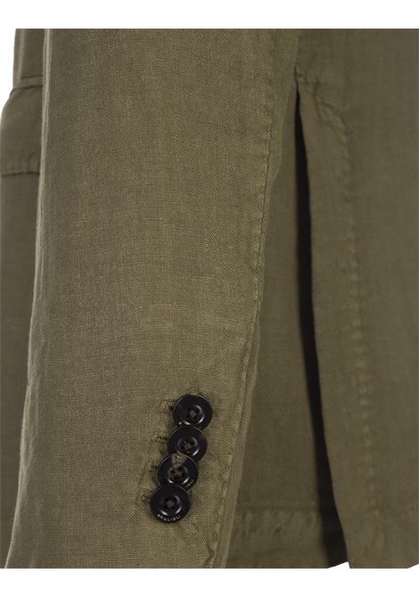 Military Green Linen Regular Fit Blazer BOGLIOLI | N1202Q-SA04260465