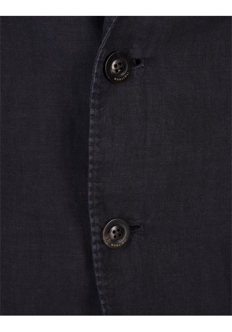 Night Blue Linen Regular Fit Blazer BOGLIOLI | N1202Q-SA04260793