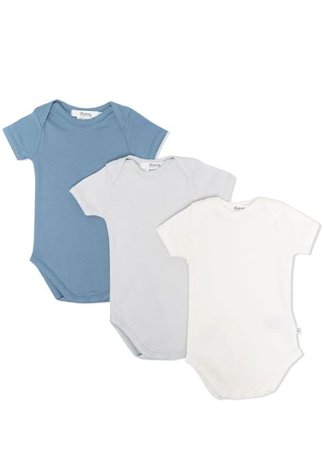 Pack 3 Body In Cotone Bianco e Azzurro BONPOINT | Intimo | PEBTIBODYS3110