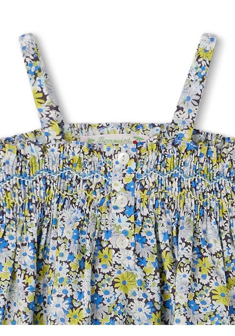 Abricot Smocked Blouse In Blue Flowers BONPOINT | S04XBLW00015515